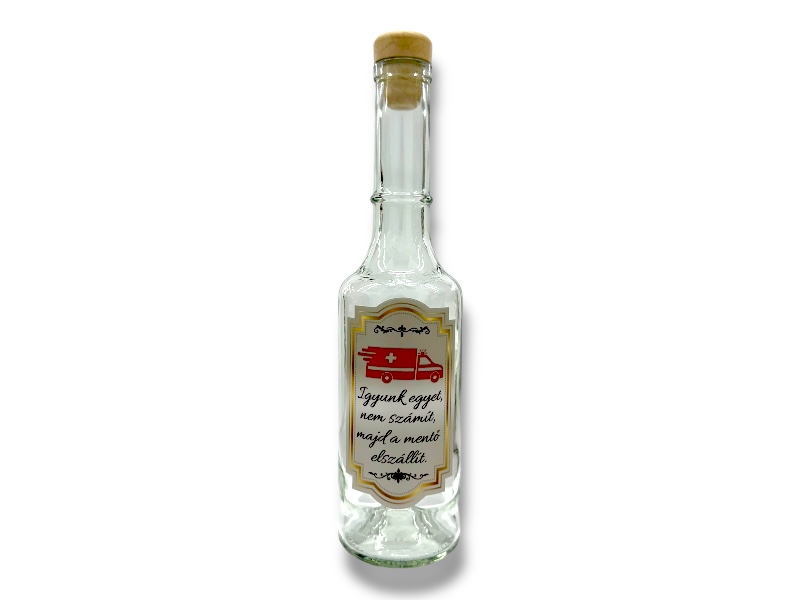 Pálinkásüveg 0,35l Igyunk egye