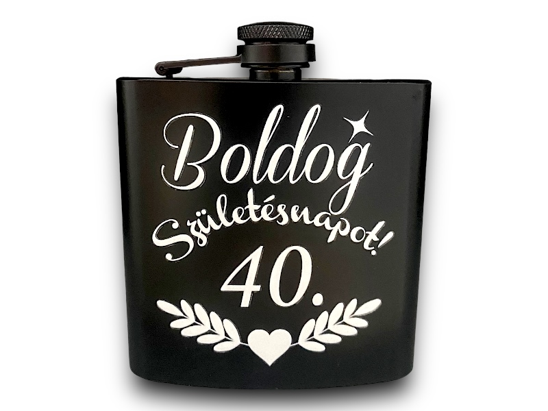 Fém flaska fekete 6oz 40